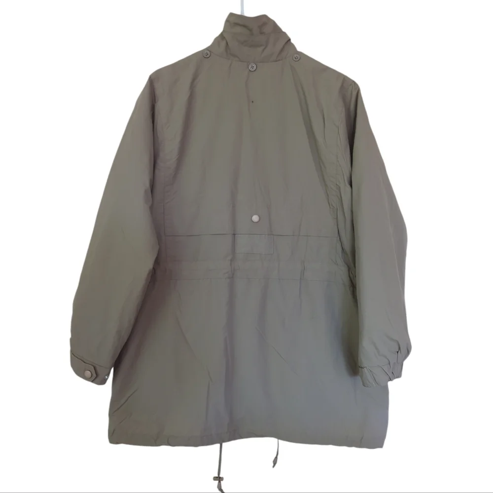 Woman Within Fleece Lined Hooded Jacket MEDIUM 14/16 Tan FLAW Discoloration